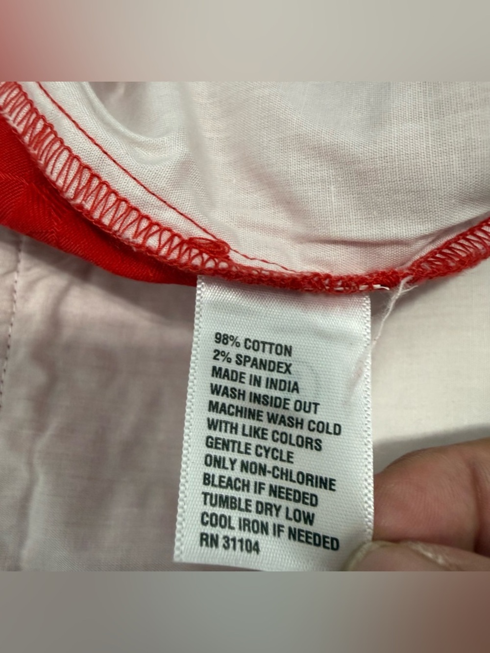 Crown & Ivy Red High-Waist Scallop Hem Cotton Summer Spring Preppy Shorts Size 4 - Picture 7 of 7